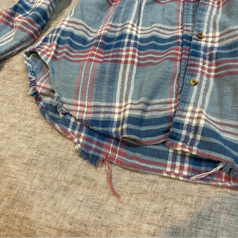 American Eagle Blue Button Down Flannel Size XS - Picture 8 of 15